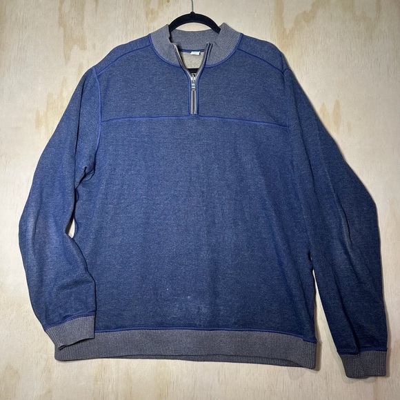 Cutter & Buck Pullover 1/4 Zip Sweater Men’s Large Navy Blue - Picture 1 of 10